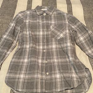 NWOT OLD Navy Gray/White Full Button Down